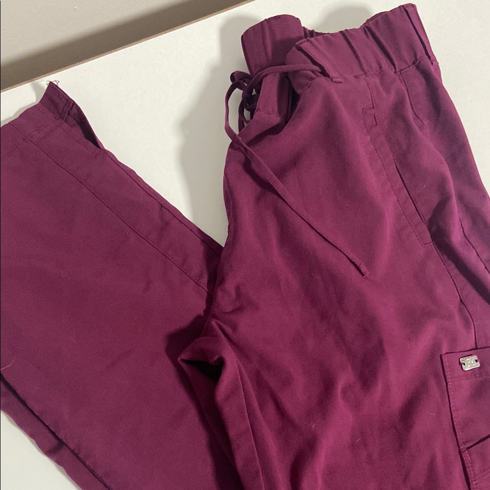 Greys Anatomy Signature Burgundy Scrub Pants